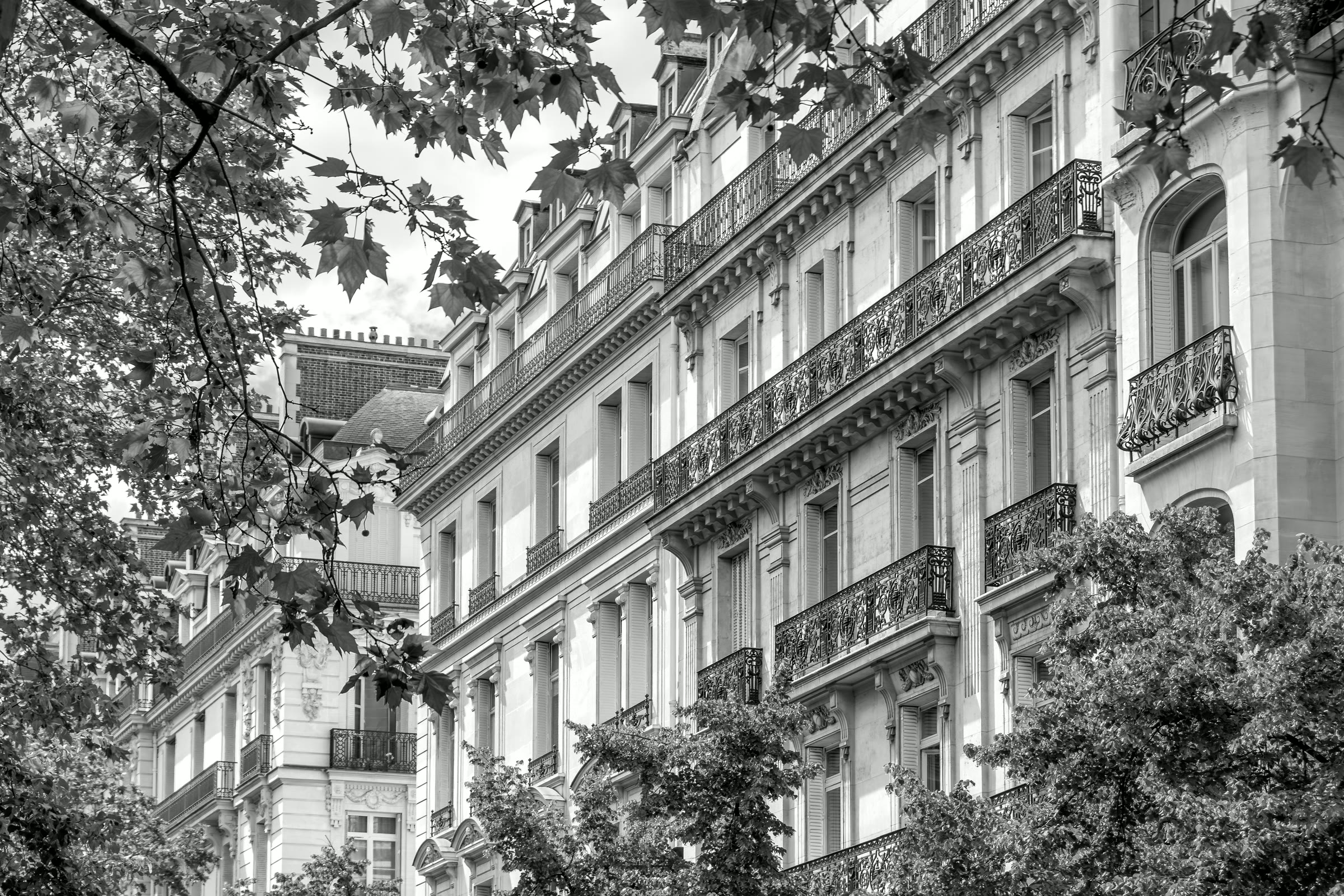 Classic residential building facades